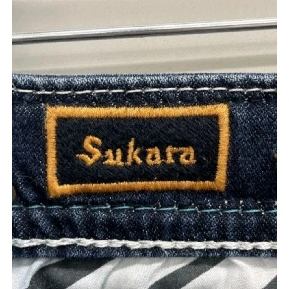 Rock Revival Sukara Easy Boot Bootcut Jeans Womens 27 Blue Thick Stitch Flap... - Picture 5 of 7